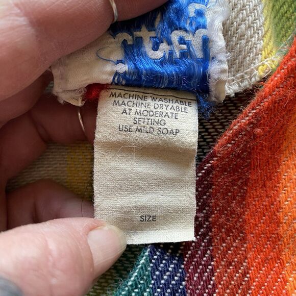 Vintage 1970’s Nifty Rainbow Hippie Boho Open Poncho Top! Amazing! OSFM. - Picture 8 of 10